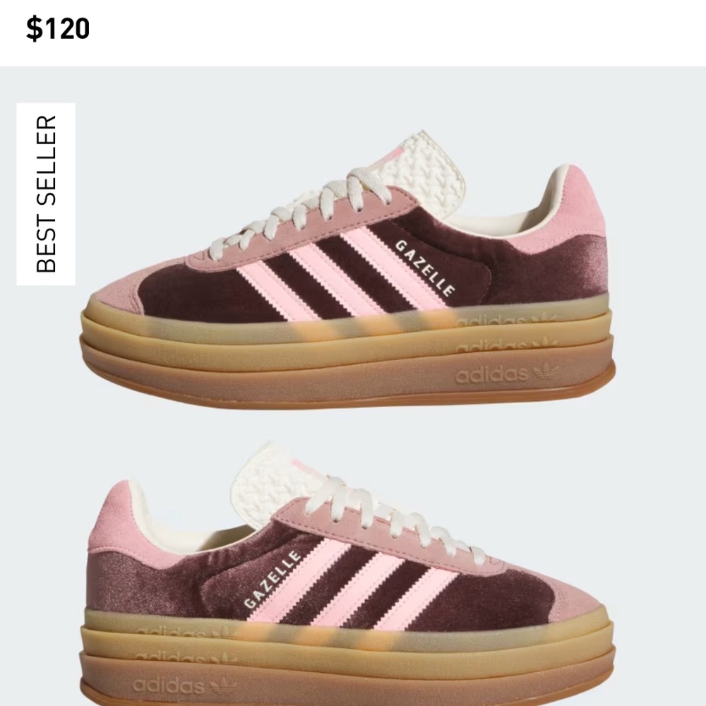 adidas Gazelle Platform Sneakers in Pink and Burgundy
